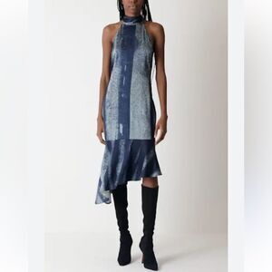 Miaou Karina Asymmetric Hem Halter Dress NWT